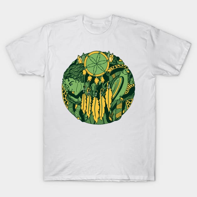 Forrest Green Dream Falcon T-Shirt by kenallouis